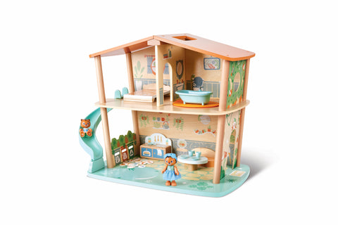 Hape Tigers’ Jungle House Two-Level Wooden Dollhouse Play Set