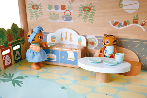 Hape Tigers’ Jungle House Two-Level Wooden Dollhouse Play Set