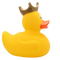 Lilalu-Bath Toy-XXL Duck with Crown, 25 cm - Yellow - www.toybox.ae