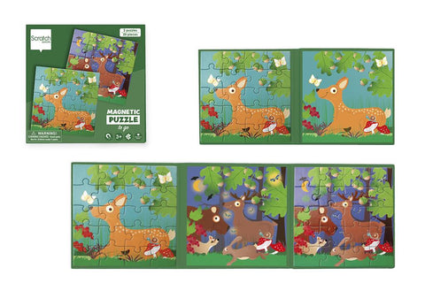 Magnetic Puzzle Book To Go - Forest Life 20 Pcs - www.toybox.ae