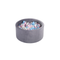 Round Ball Pit - Velvet Silver - 90X40 W100 Balls (White, Baby Blue, Baby Pink) - www.toybox.ae