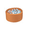 Round Ball Pit - Saddle Brown - 100X40 W200 Balls (Pearl, White, Baby Blue, Golden) - www.toybox.ae