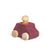 Plum wooden car with ochre figure - www.toybox.ae